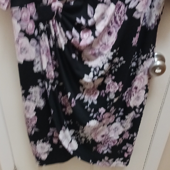Connected Apparel Black and Pink Floral Dress - Picture 4 of 10